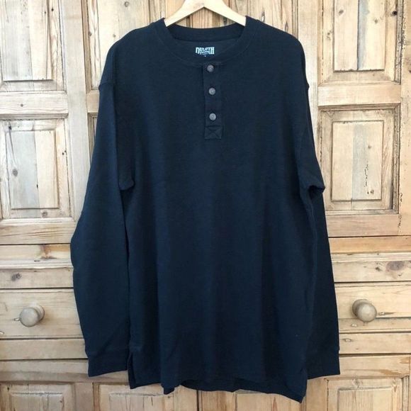 Duluth Trading Company Medium Longtail T Waffle Henley - Picture 1 of 6